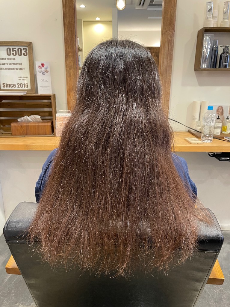 ④美髪gloss縮毛矯正 施術前